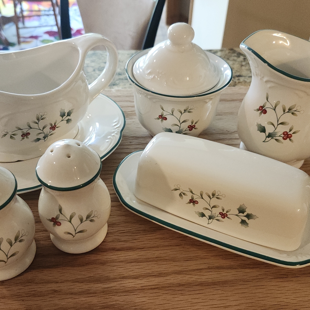 Pfaltzgraff White Serveware Dining Set with Floral Design